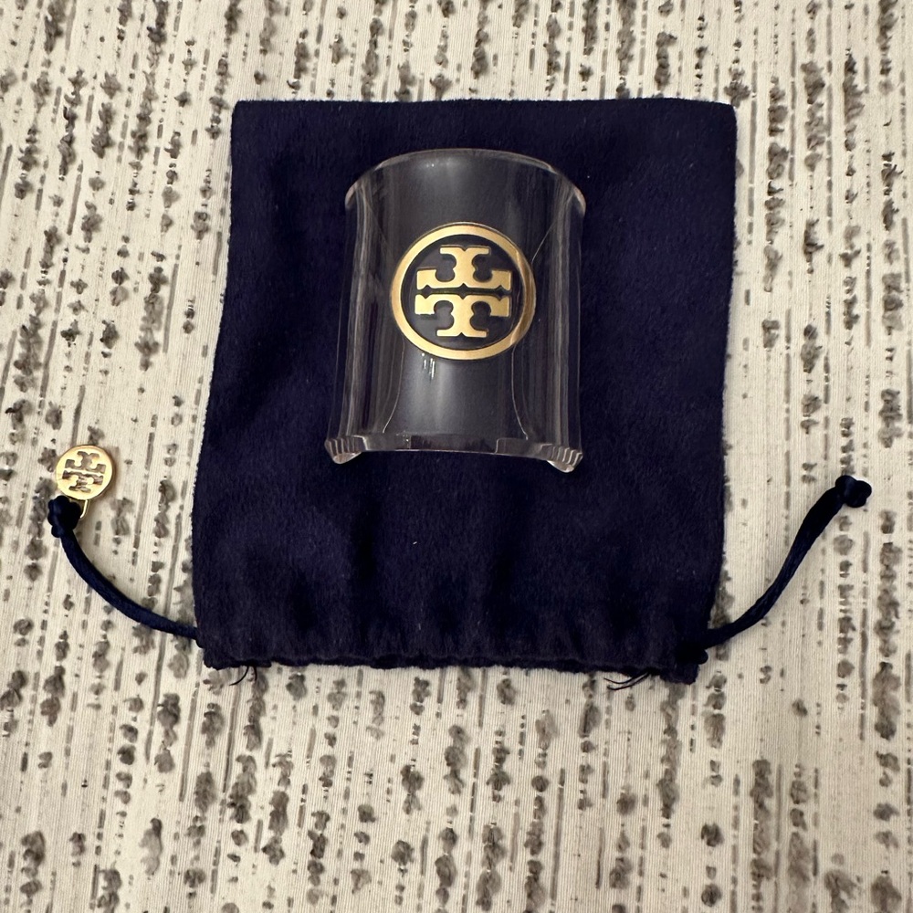 Tory Burch Acrylic Bracelet with Gold Logo